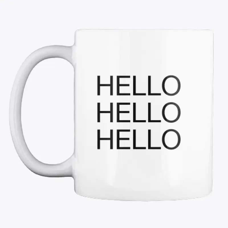 HELLO HELLO HELLO MUG STEPHEN GARDNER